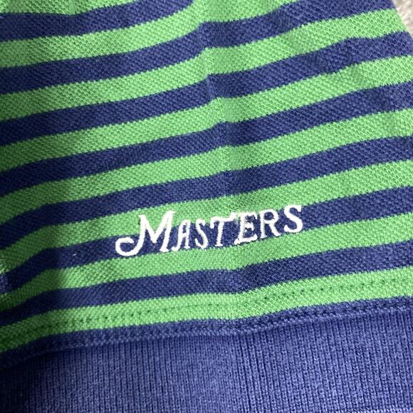 Masters Shirt Mens Large Blue Green Striped PGA Golf Polo Augusta Logo - Picture 6 of 16